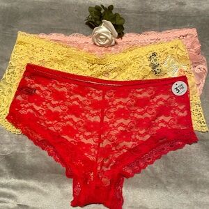 Mix & Match Lot of 3 Plus Size Lace Underwear - Size 1X